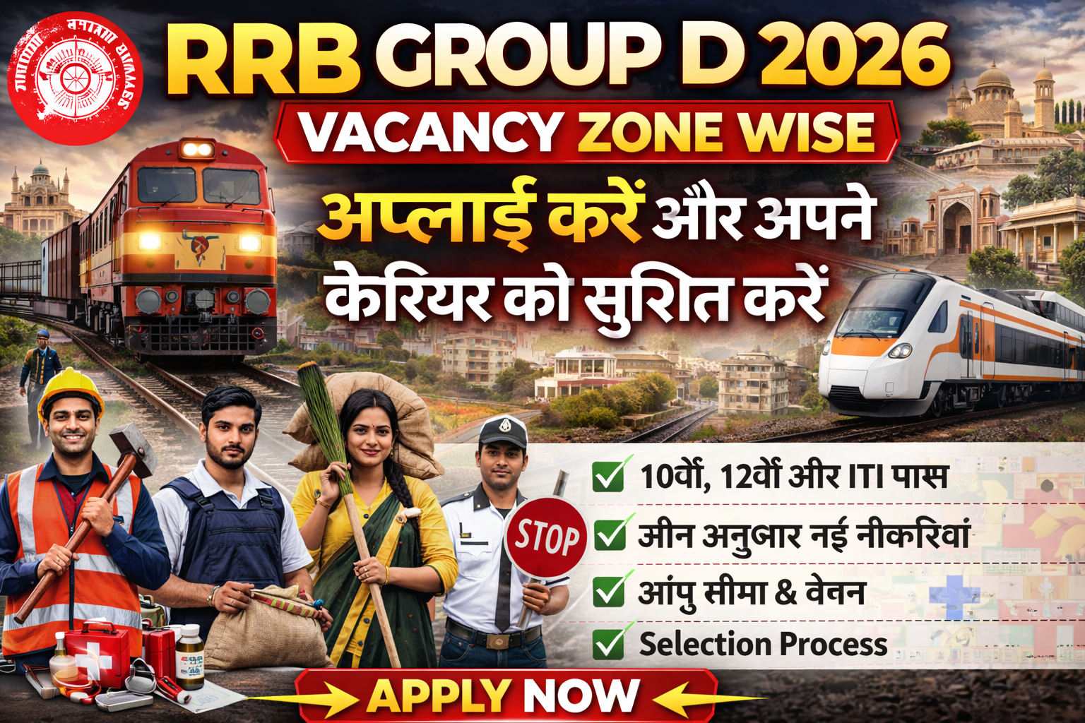 RRB Group D 2026 Vacancy Zone Wise